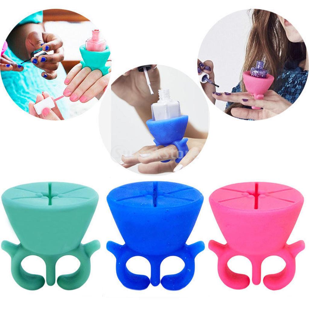 Silicone nail polish holder