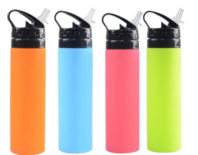 Foldable silicone water bottle