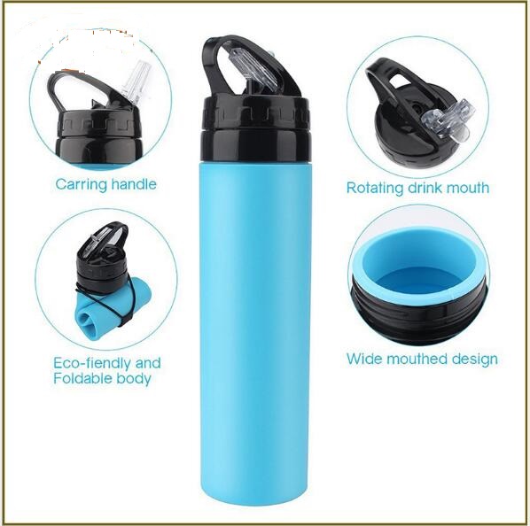 Foldable silicone water bottle