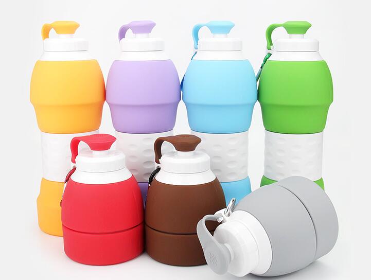 Foldable silicone water bottle