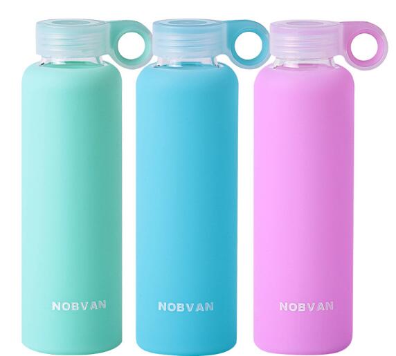 Glass bottle with silicone sleeve