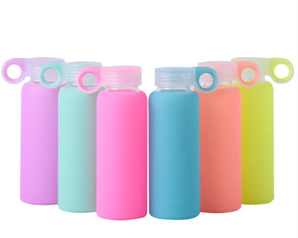 Glass bottle with silicone sleeve